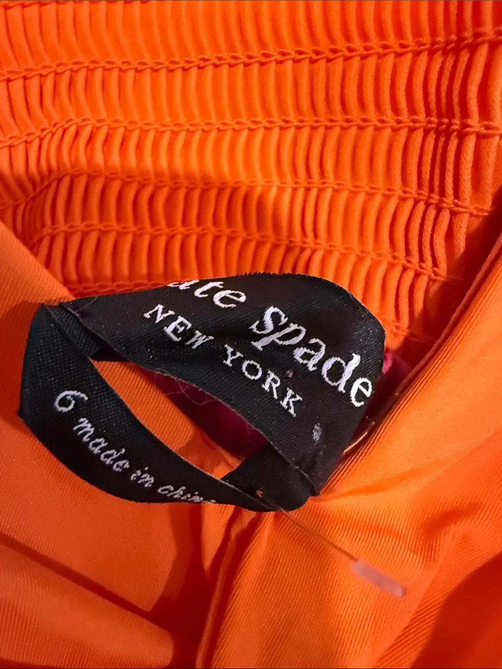 NWOT kate spade Twist Bodice Orange Bust Pink Skirt Mini Dress 6